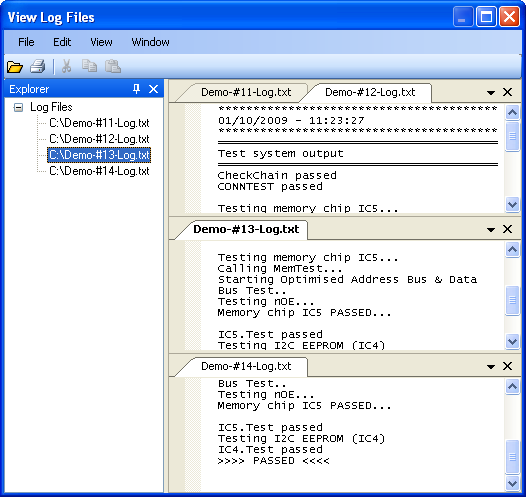 The Log File Viewer Dialogue